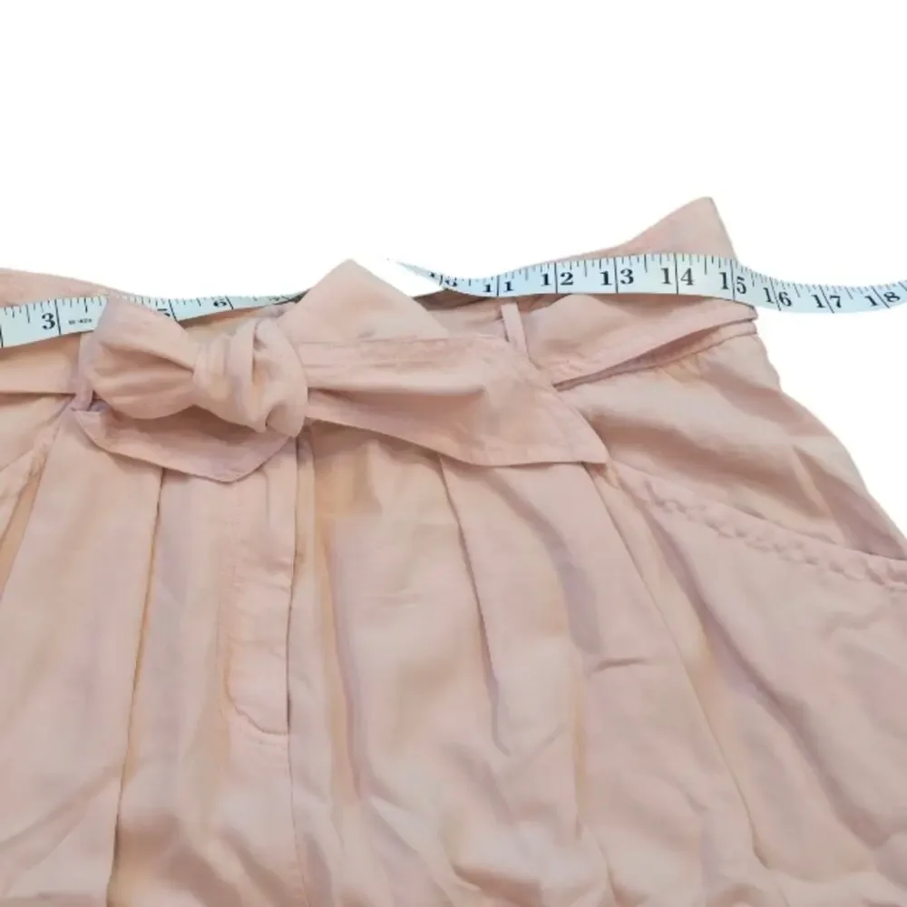 Rebecca Taylor pale Pink Silk Blend Super Soft Belted Pleated Skirt Size 8‎
